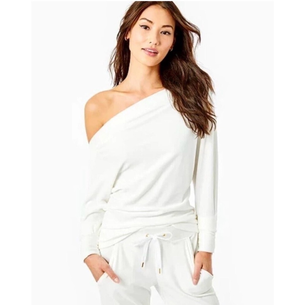 Lilly Pulitzer Sheera Velour Off Shoulder Top L